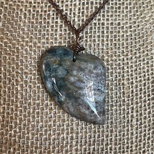 Ocean Jasper Asymmetrical Heart Necklace